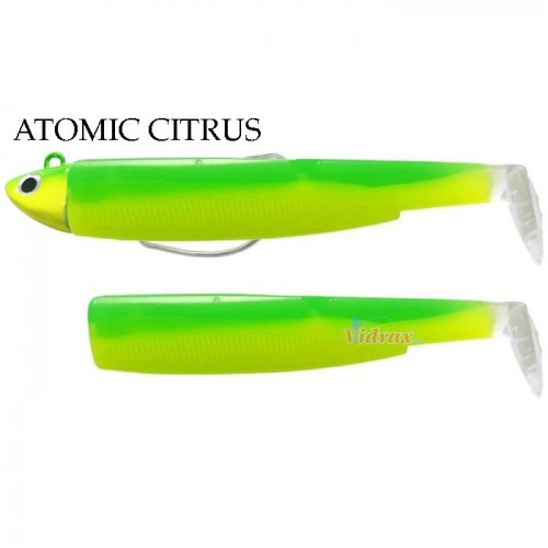 Комплект Black Minnow Combo Jig Head 18 гр + 2 Lures No 3 120 мм Цвят Atomic Citrus (BM3218) - Fiiish Комплект Black Minnow Combo Jig Head 18 гр + 2 Lures No 3 120 мм Цвят Atomic Citrus (BM3218) - Fiiish